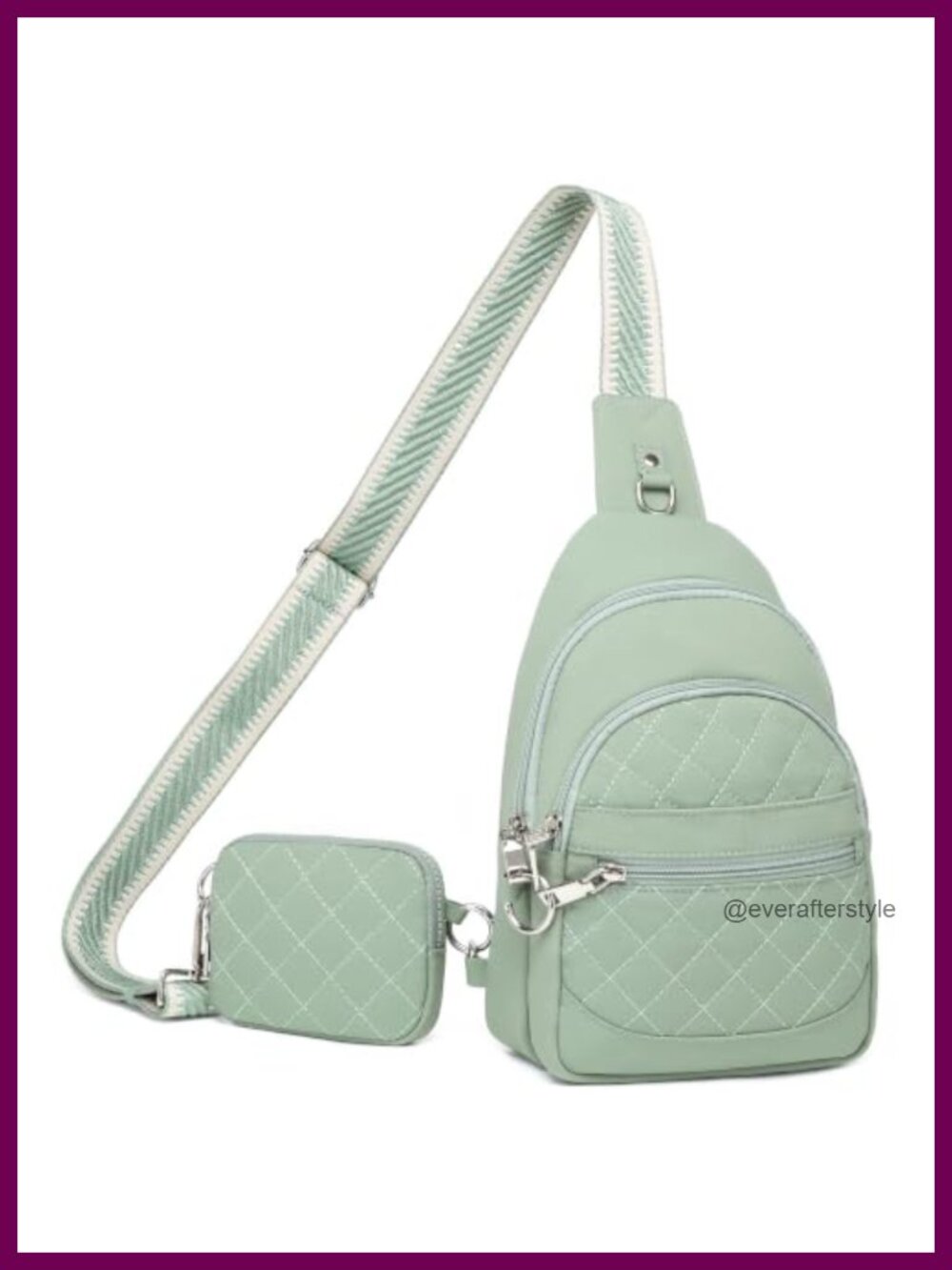 Anti Theft RFID Crossbody Sling Purse Water Resistant Nylon Travel Bag